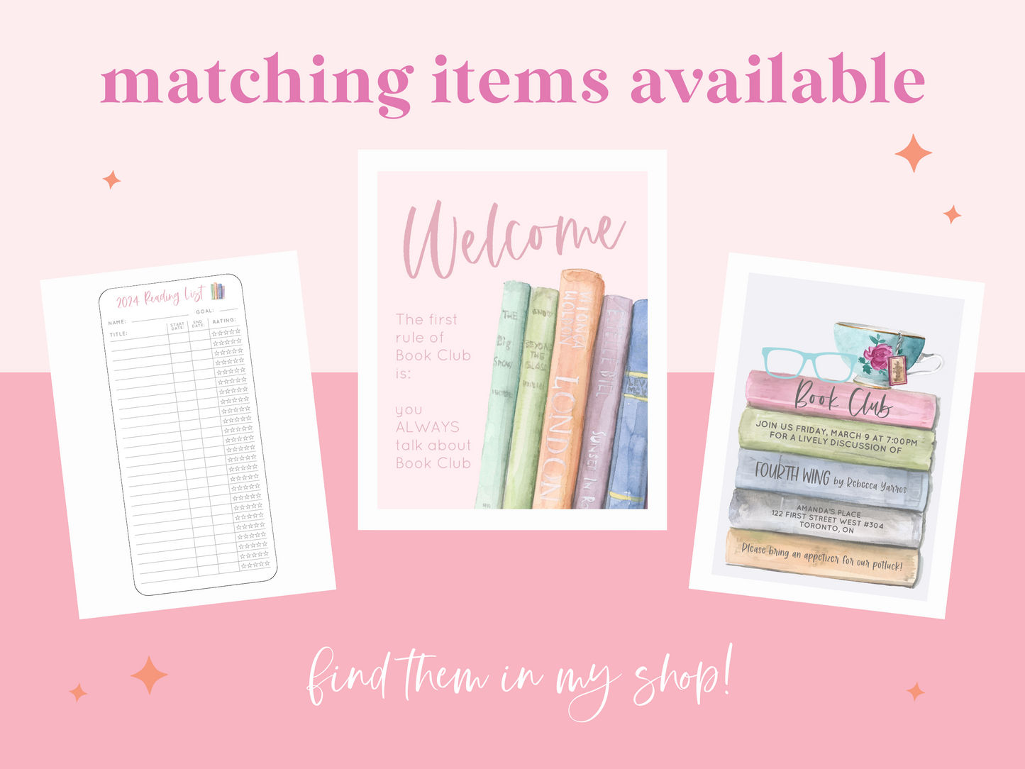 Book Club Photo Booth Prop Printables