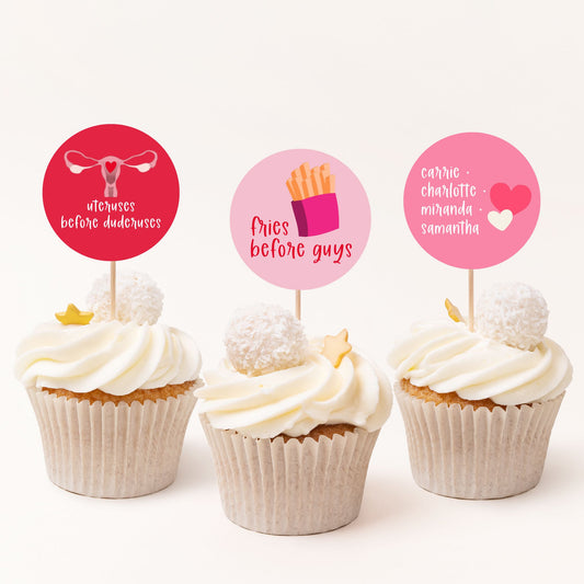 Galentine's Day Cupcake Topper Printables
