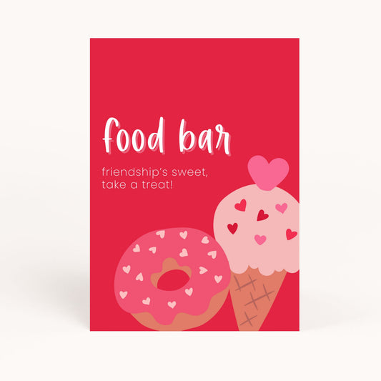 Galentine's Day Party Food Bar Sign Printable
