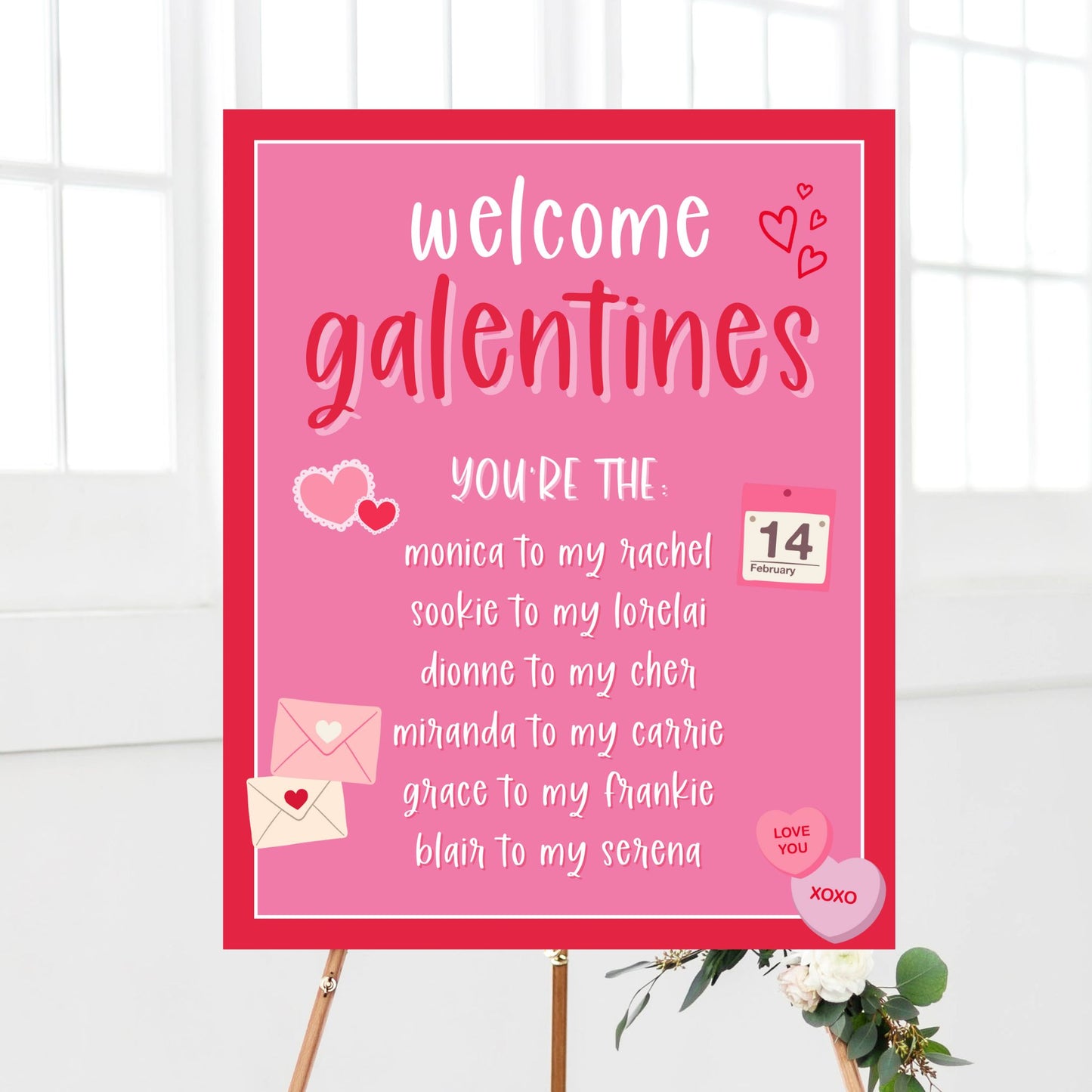 Galentine's Day Party Welcome Sign Printable
