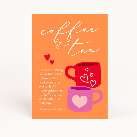 Rom Com Novel Bridal Shower Coffee & Tea Sign Printable