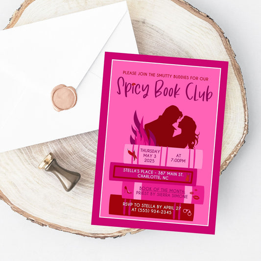 Spicy Book Club Invitation Printable