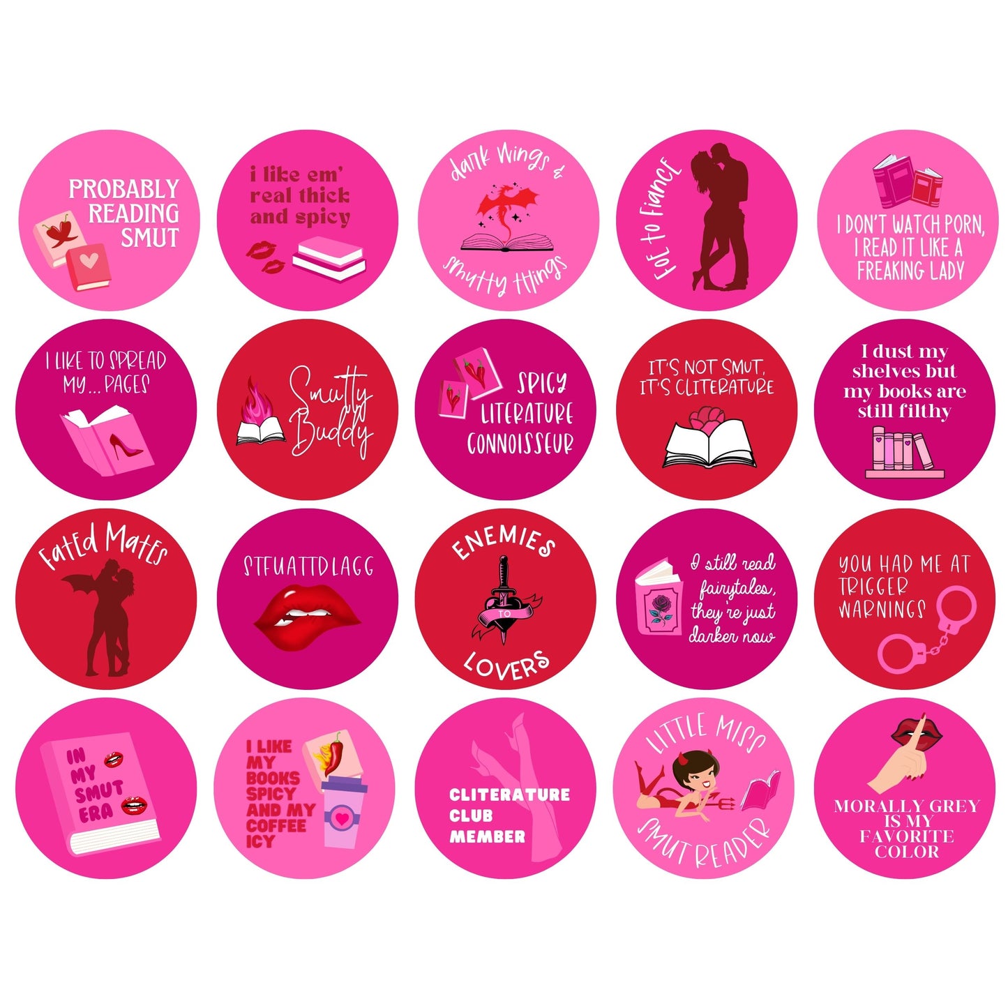 Spicy Book Club Cupcake Topper Printables