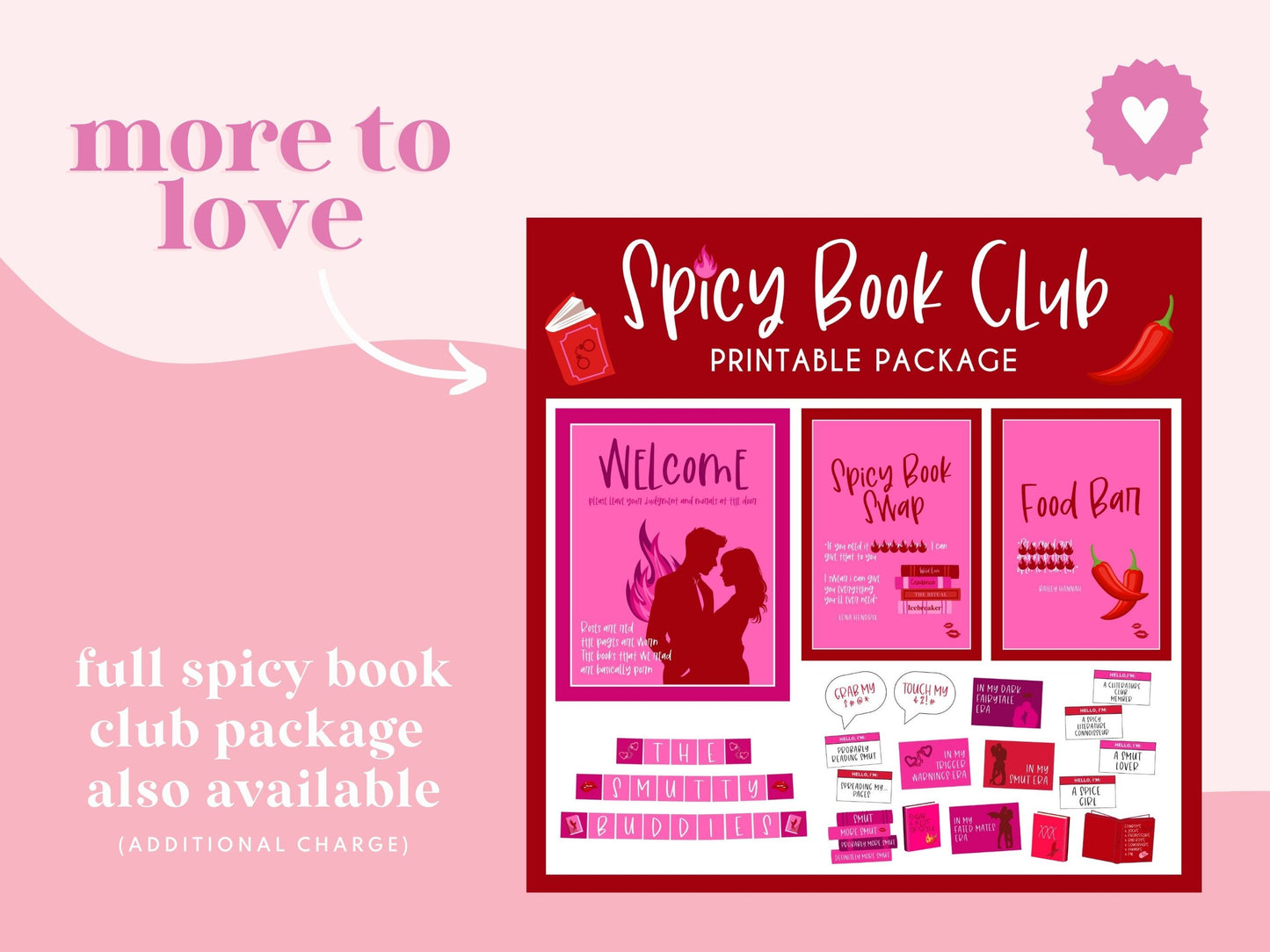 Spicy Book Club Cupcake Topper Printables