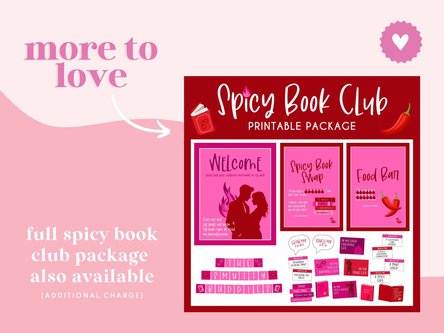 Spicy Book Club Photo Booth Prop Printables