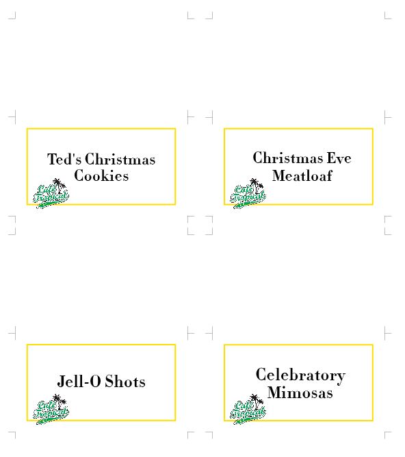 Schitts Party Food Tent Printables