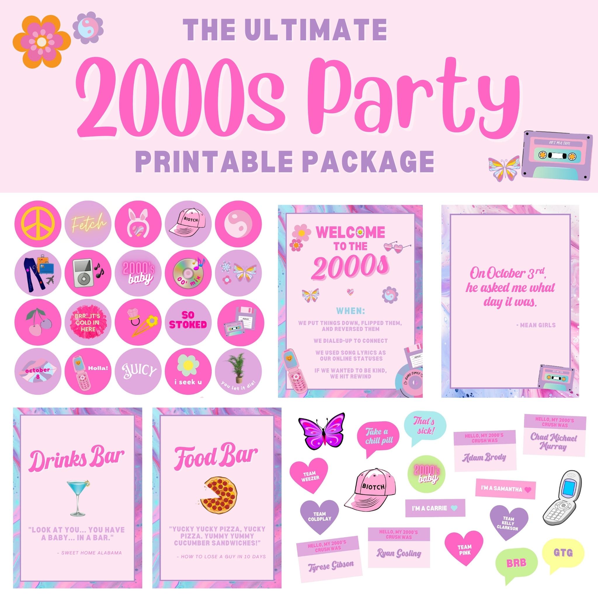 2000's Party Invitation | Y2K Aesthetic Birthday Party Digital Invite |  90s, early 2000's, 00s themed Retro | Printable, Instant Download
