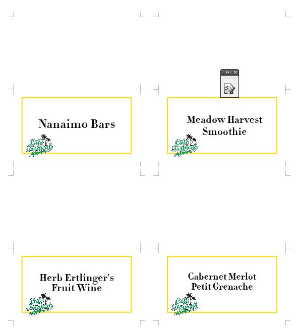 Schitts Party Food Tent Printables