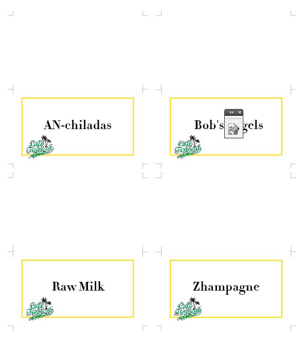Schitts Party Food Tent Printables