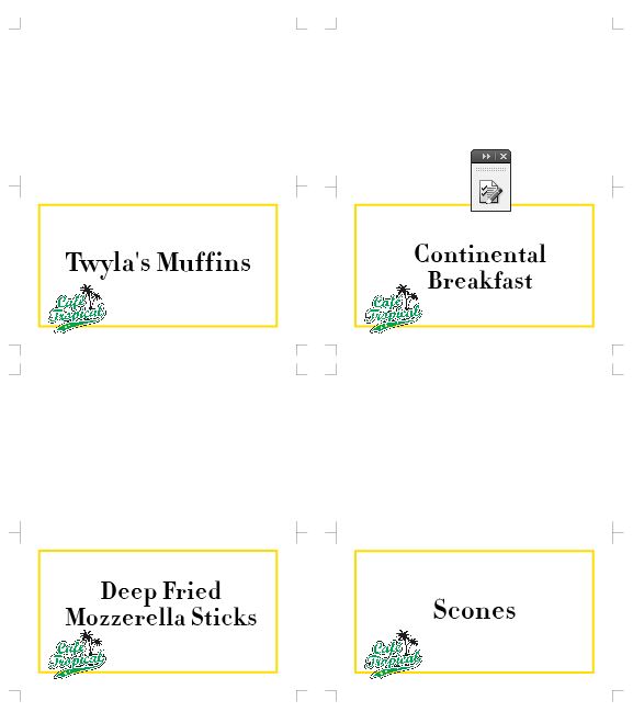 Schitts Party Food Tent Printables