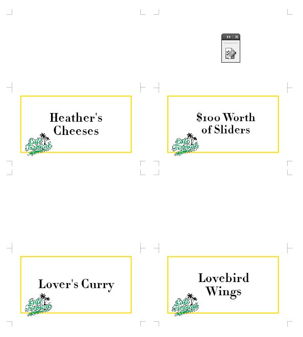 Schitts Party Food Tent Printables