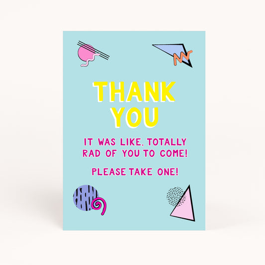 90s Party Favor Sign Printable