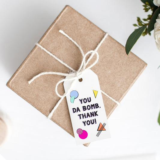 90s Party Favor Thank You Tag Printables