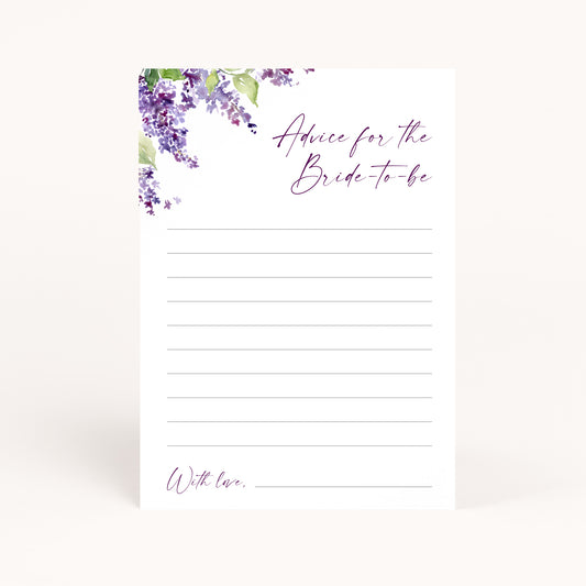 Bridgerton Bridal Shower Advice for the Bride to Be Printables