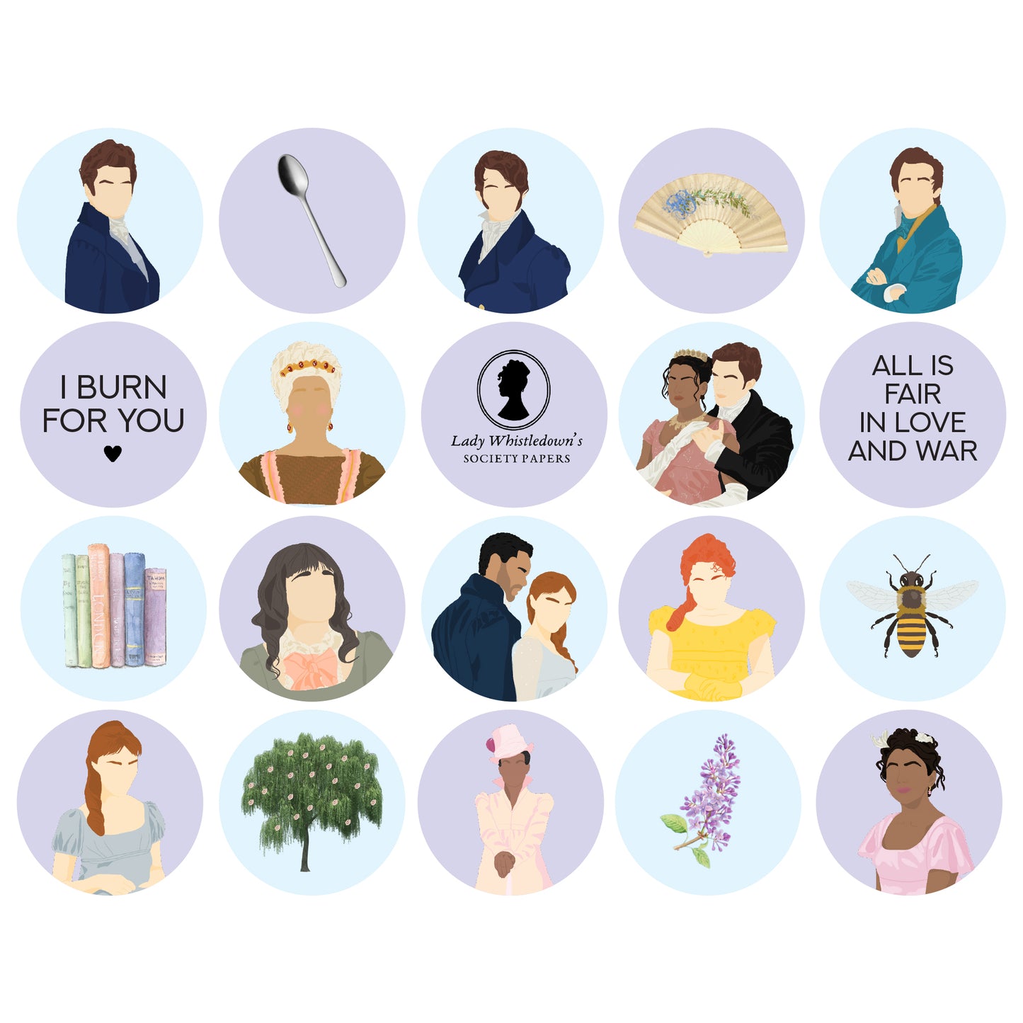 Bridgerton Cupcake Toppers Printables