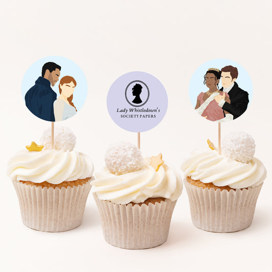 Bridgerton Cupcake Toppers Printables