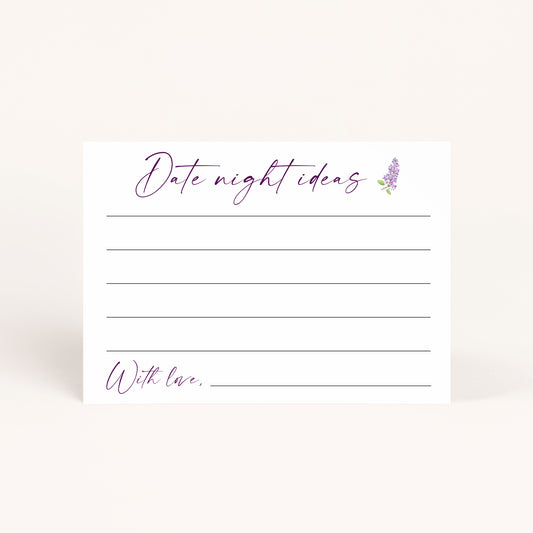 Bridgerton Bridal Shower Date Night Cards Printables