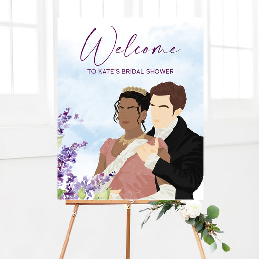 Bridgerton Bridal Shower Welcome Sign Printable - Kate & Anthony