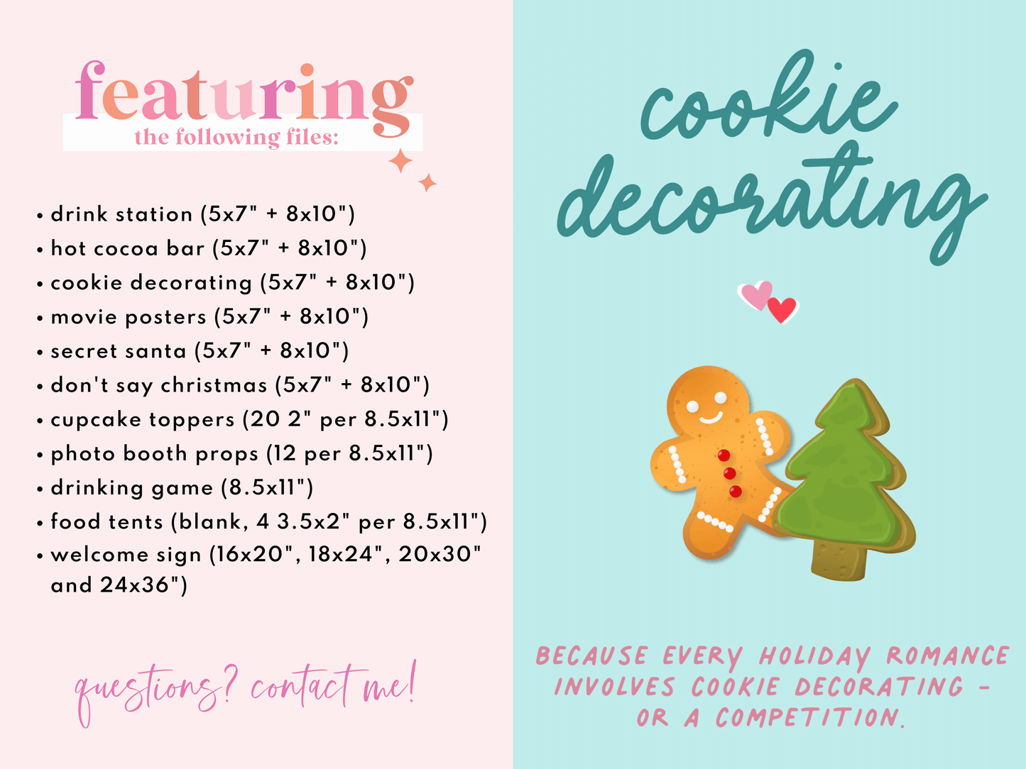 Romantic Christmas Movie Party Printable Package