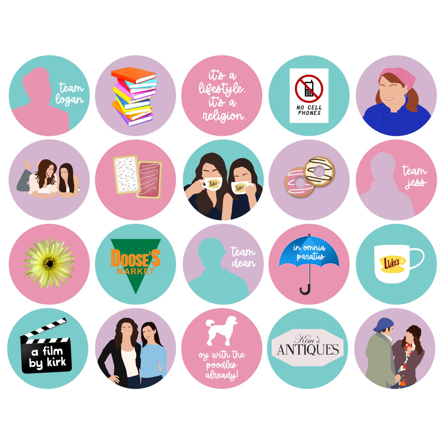 Gilmore Cupcake Topper Printables