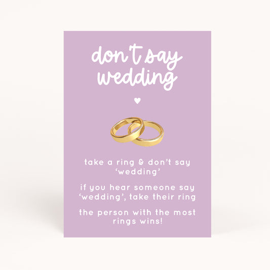 Gilmore Don't Say Wedding Game Printable