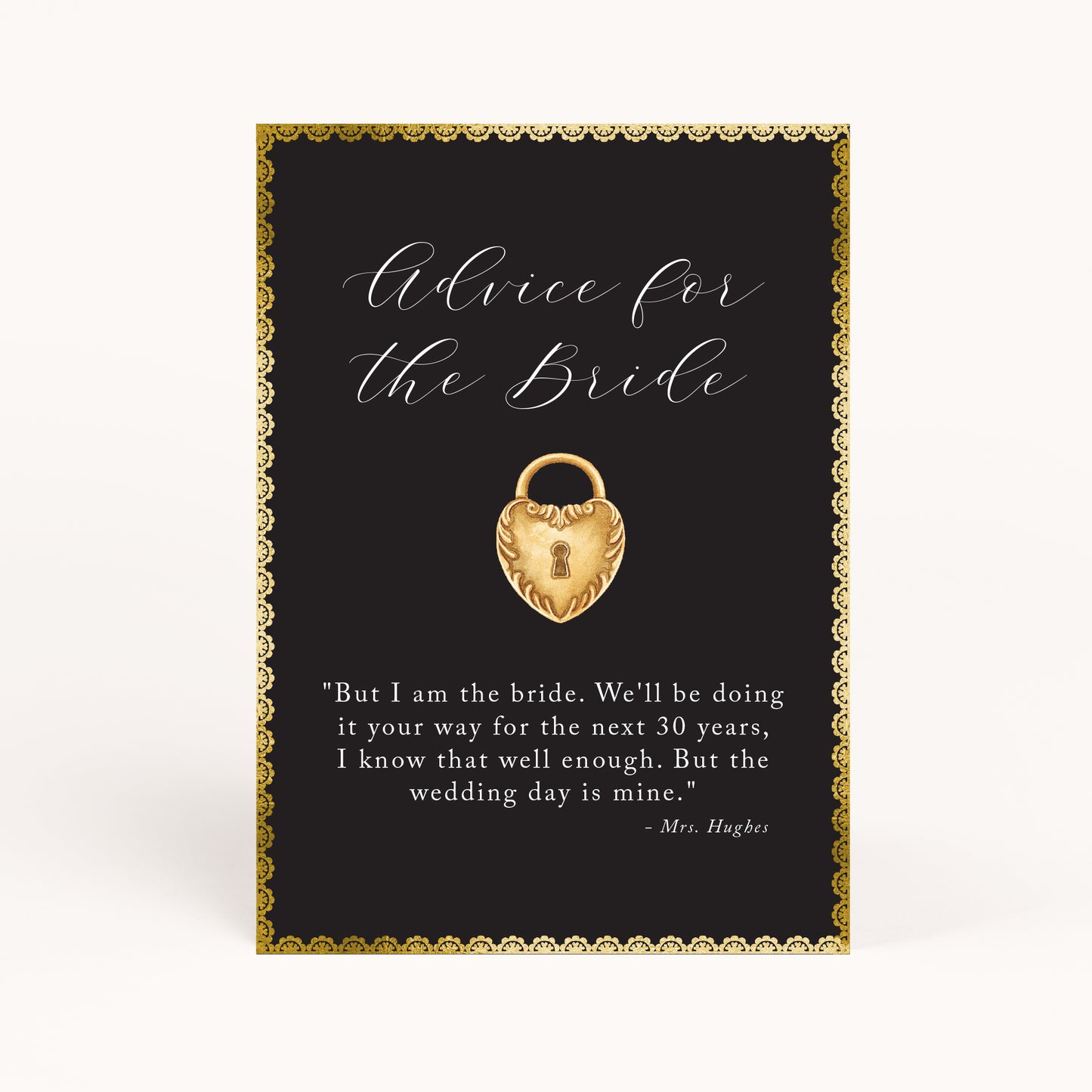 Downton Bridal Shower Advice for Bride Printables