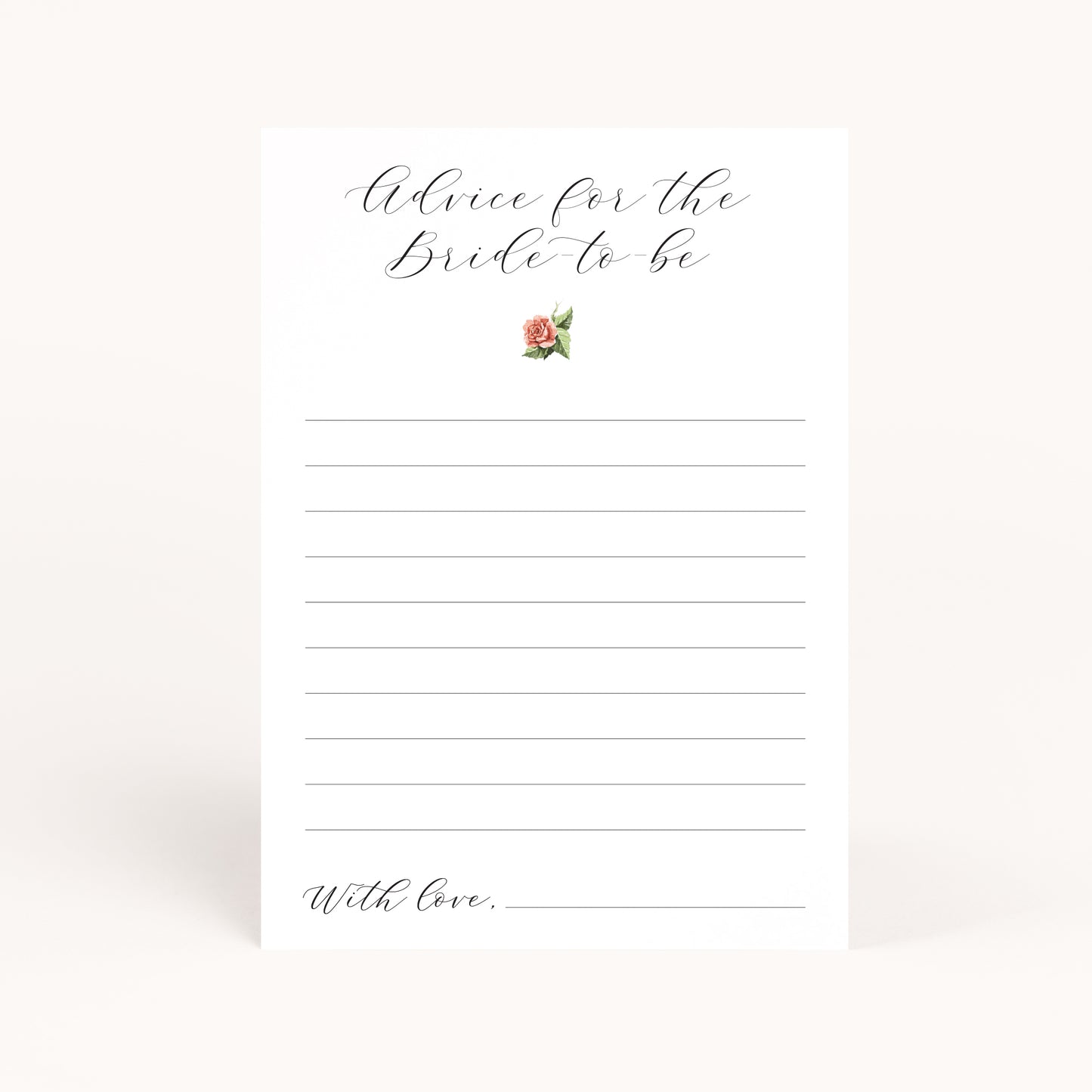 Downton Bridal Shower Advice for Bride Printables