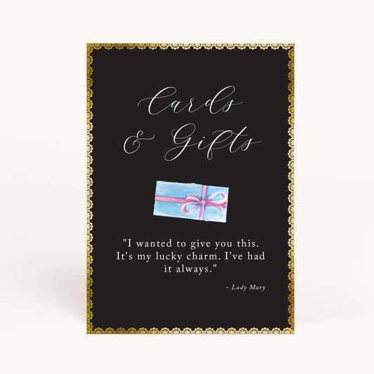 Downton Bridal Shower Cards and Gifts Sign Printables