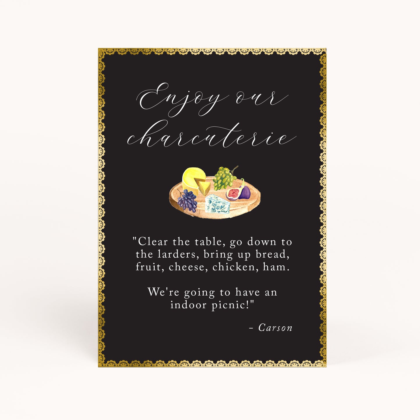 Downton Party Charcuterie Printable