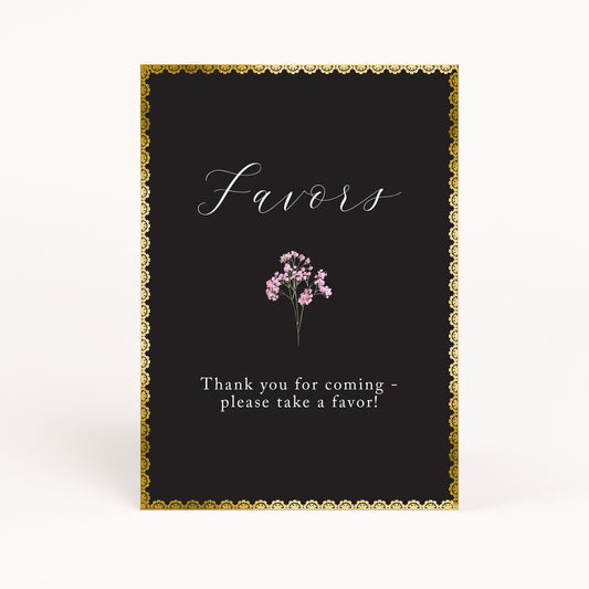 Downton Bridal Shower Favor Sign Printable