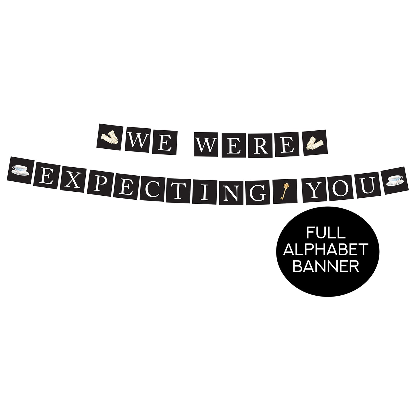 Downton Party Full Alphabet Banner Printable