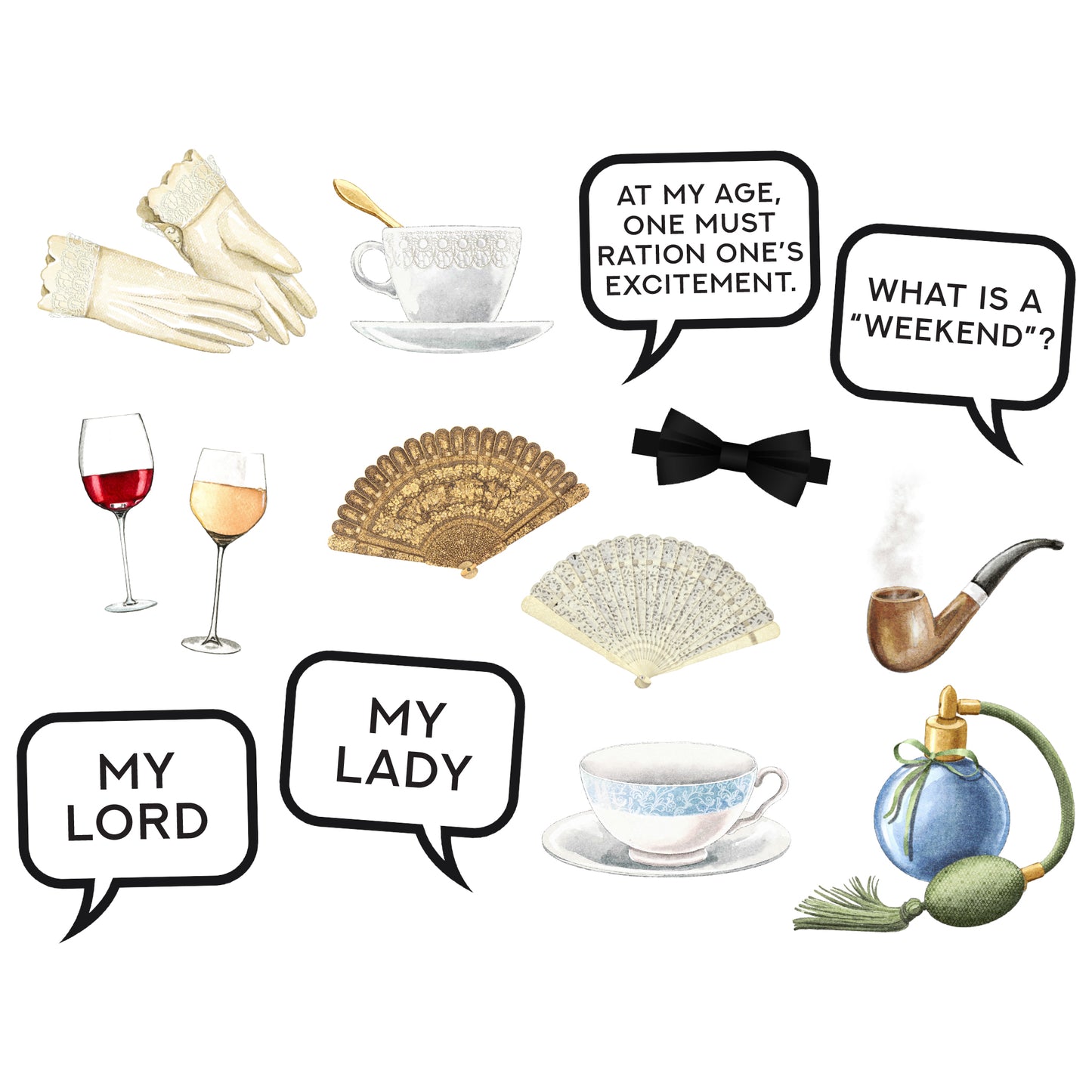 Downton Party Photo Booth Props Printables