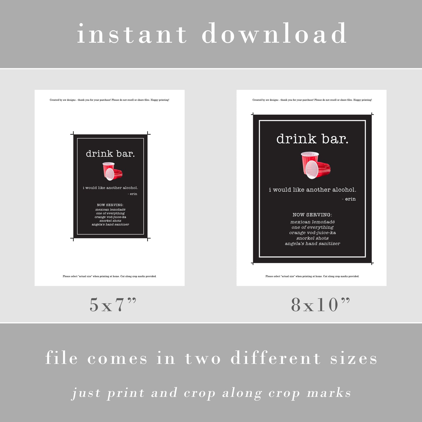 Downton Party Wine Sign Printable