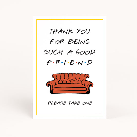 Friends Baby Shower + Bridal Shower Thank You Favor Sign Printable