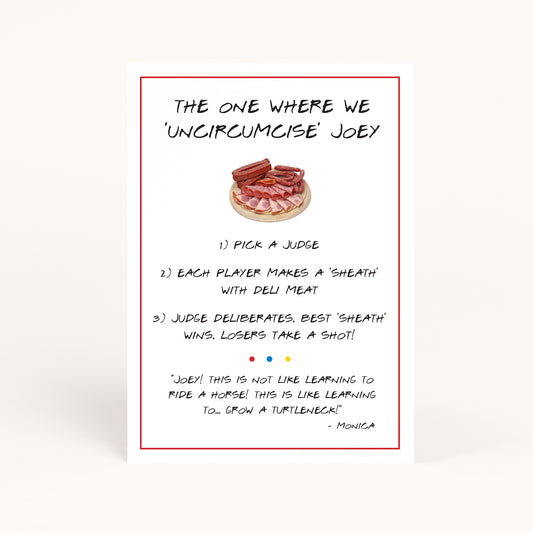 Friends Bachelorette Uncircumcise Joey Game Printable