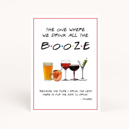 Friends Party Booze Sign Printable