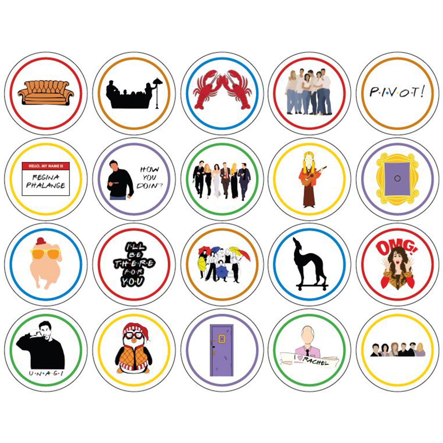Friends Party Cupcake Toppers Printables