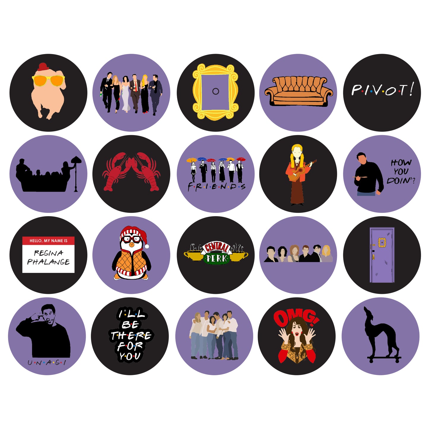 Friends Party Cupcake Toppers Printables