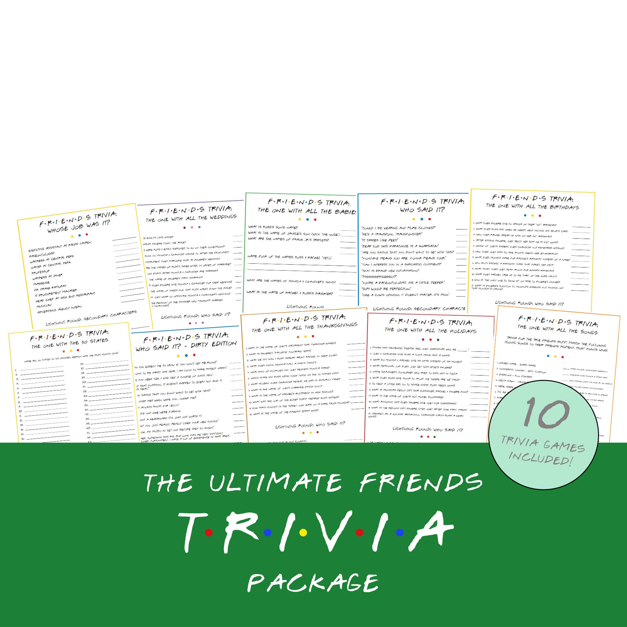 The Ultimate Friends Trivia Game Printable Package – Awdesignsprintables