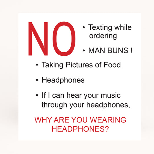 Gilmore Luke's Diner New Rules Sign Printable