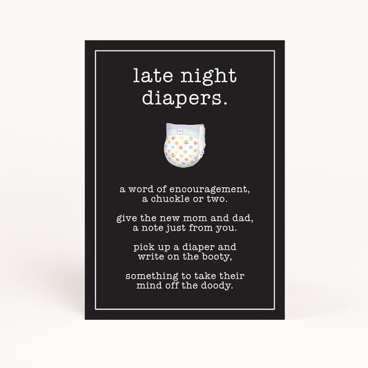 Office Baby Shower Late Night Diapers Printable