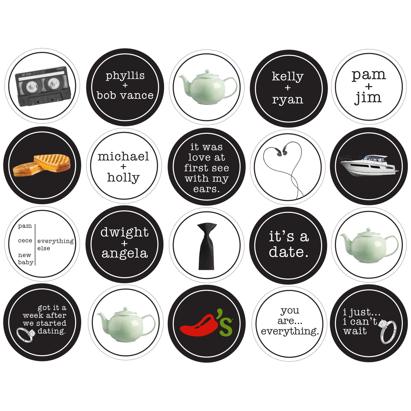 Office Bridal Shower Cupcake Toppers Printable