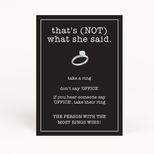 Office Bridal Shower Ring Game Printable