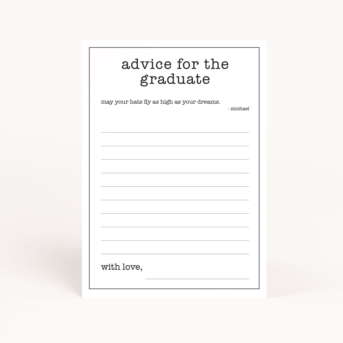 Office Graduation Advice for the Graduate Card Printables