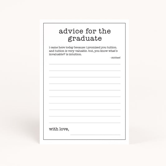 Office Graduation Advice for the Graduate Card Printables