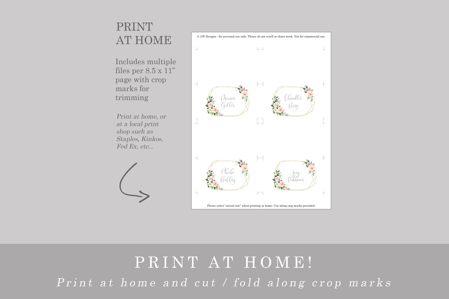 Schitts Party Food Tent Printables
