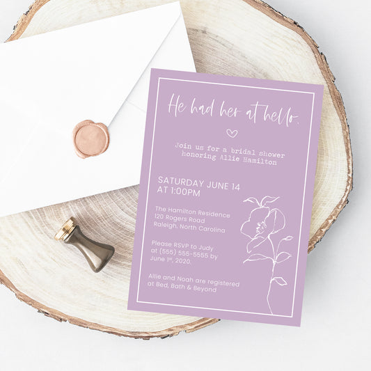 Romantic Movies Bridal Shower Invitation Printable