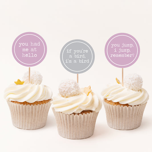 Romantic Movies Bridal Shower Cupcake Topper Printable