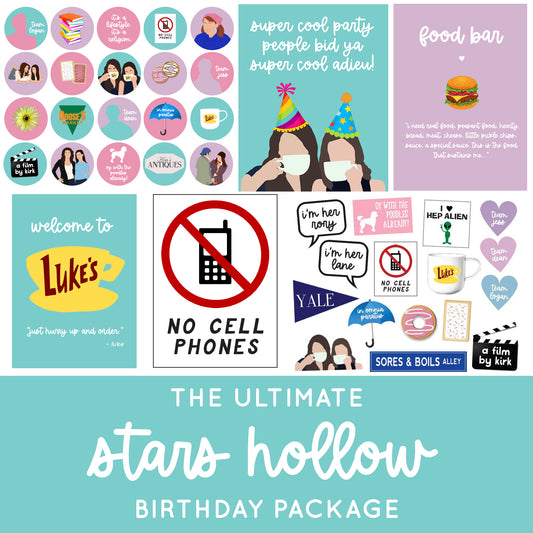 The Ultimate Gilmore Birthday Party Printable Package