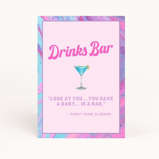 2000s Party Drinks Bar Sign Printable